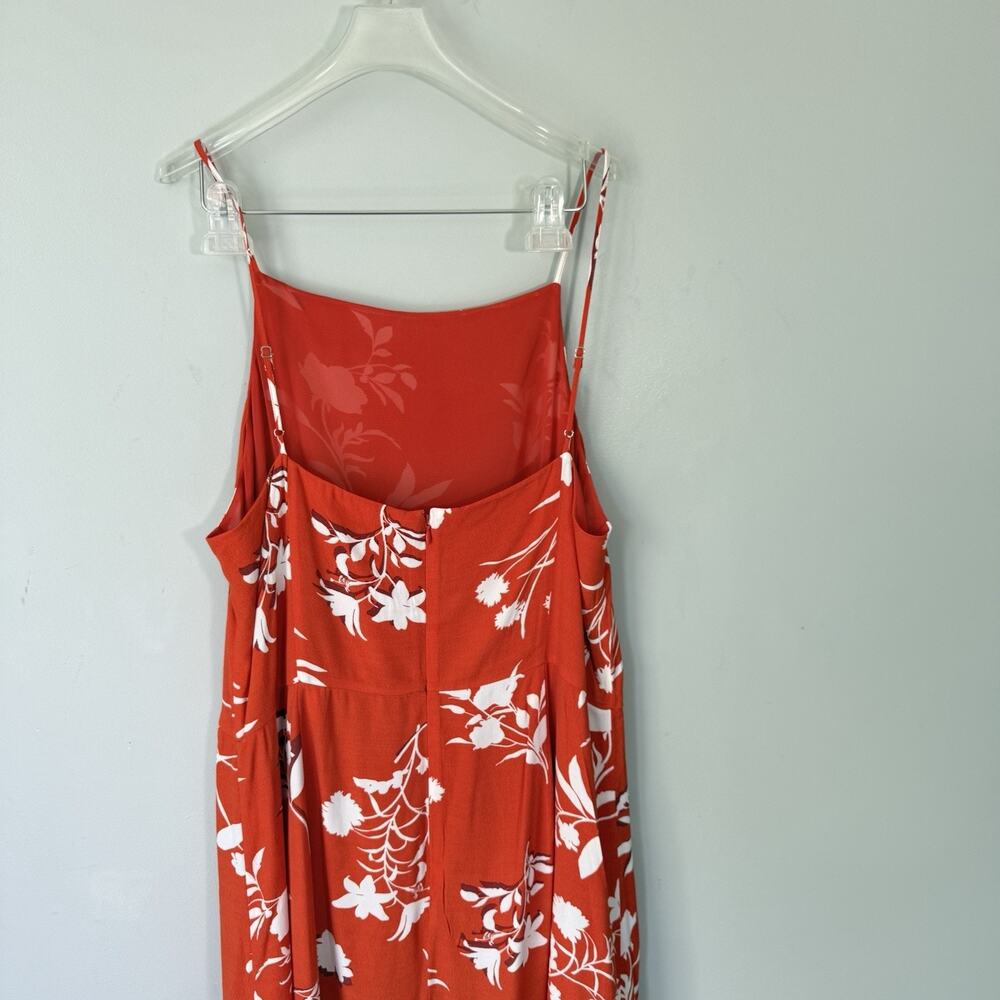 Ann Taylor Floral Midi Dress Women’s 16 Spaghetti Strap Orange Purple White - Picture 4 of 8